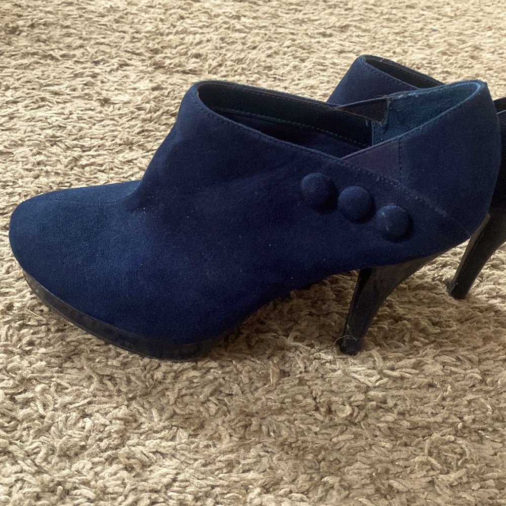 M.p.s. Navy blue bootie heels